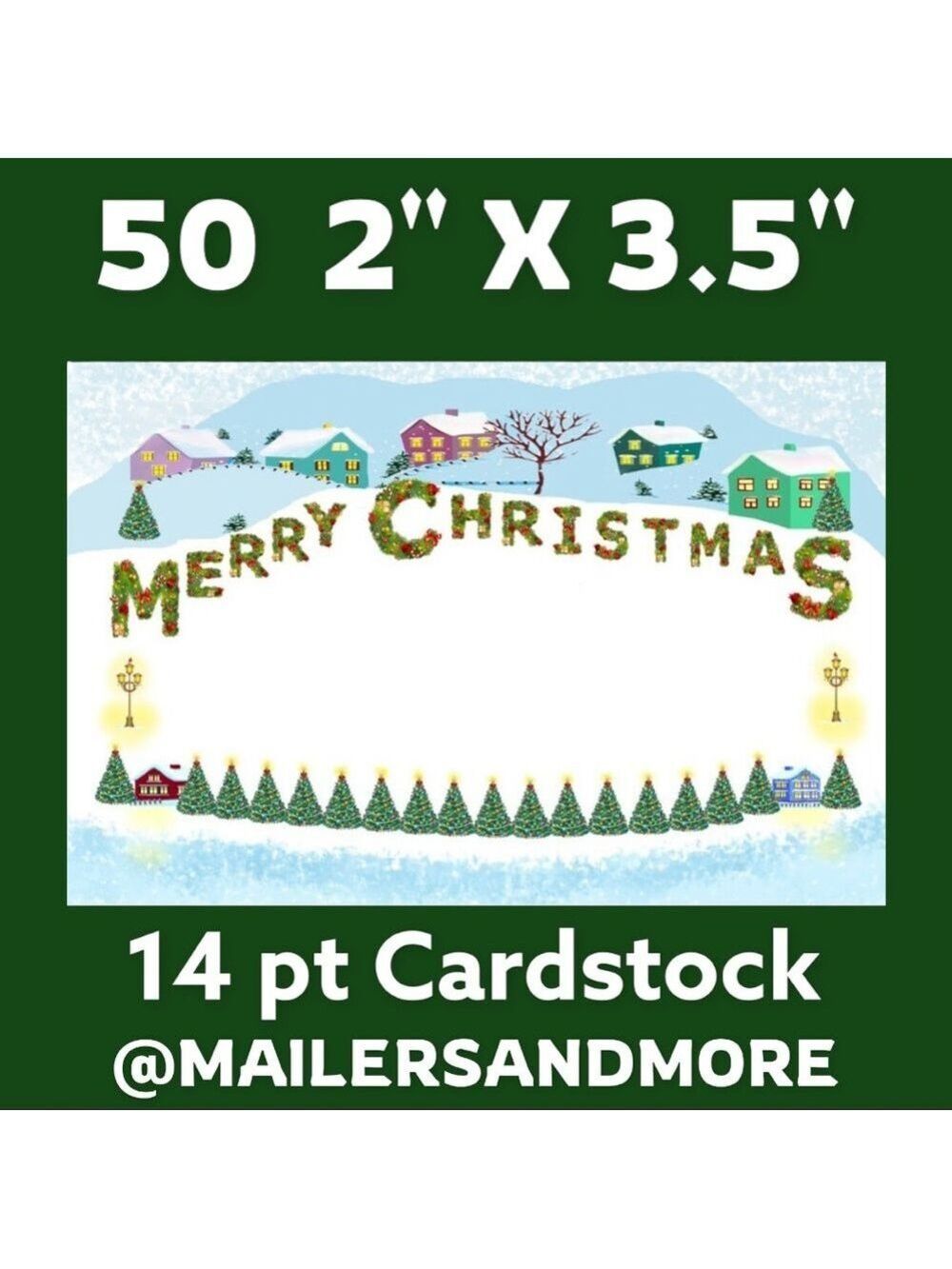 50 Merry Christmas Village Thank You Cards. PRICE IS FIRM
